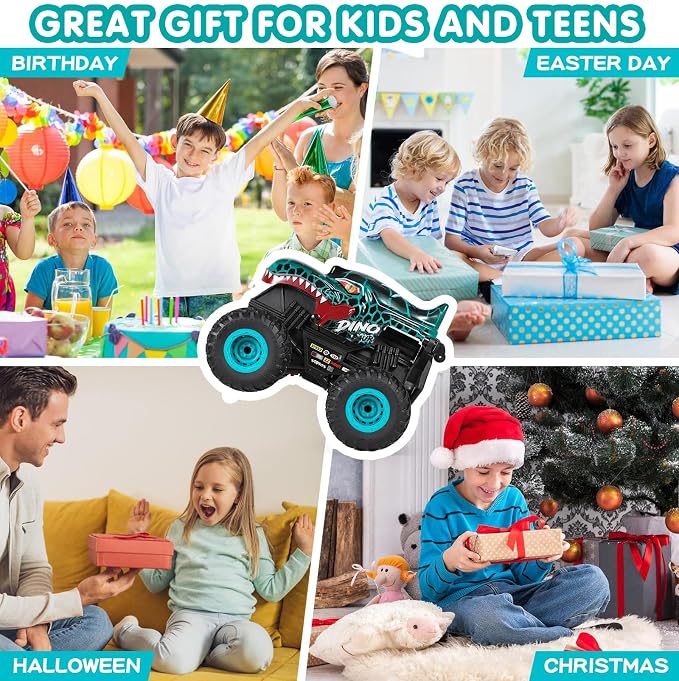 RC car with three lighting effects and dinosaur design
