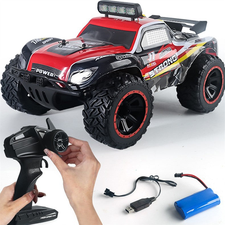 RC climbing car with built-in lights for indoor and outdoor play