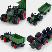 RC tractor farm vehicle toy with lights and 8 wheel design