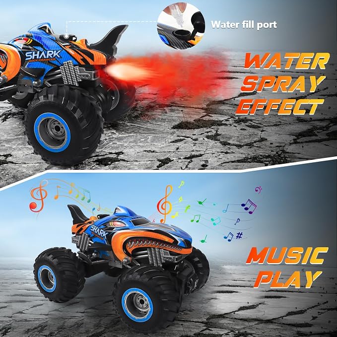 RC truck supplied with two rechargeable batteries