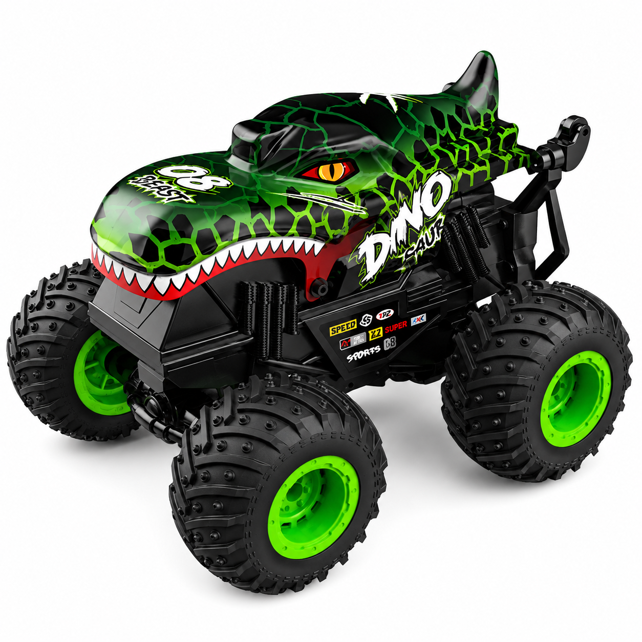 RC truck supplied with two vehicle batteries