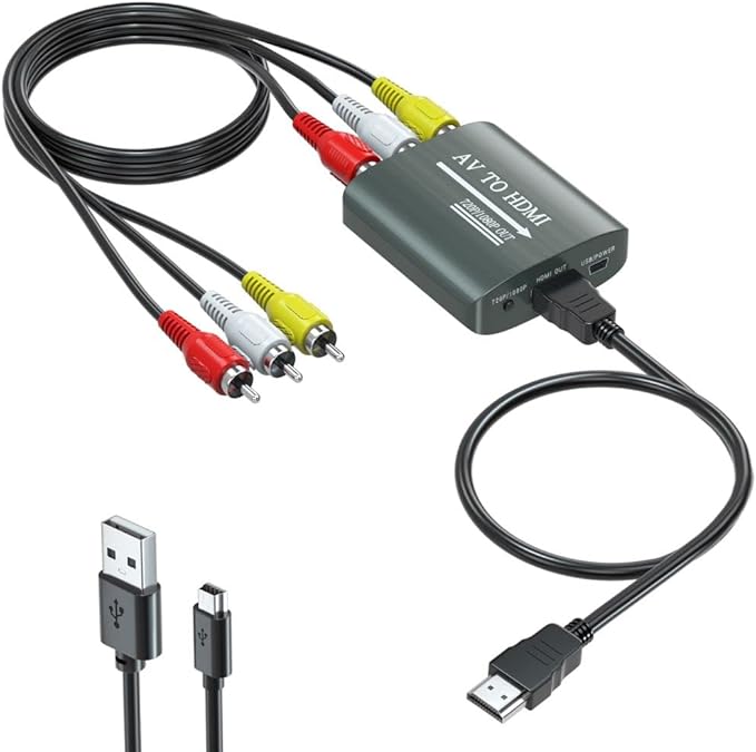 RCA To HDMI Converter Front View For TV And Gaming Console