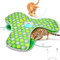 Touch Activated Cat Exercise Toy with Moving Feathers for Indoor Fun