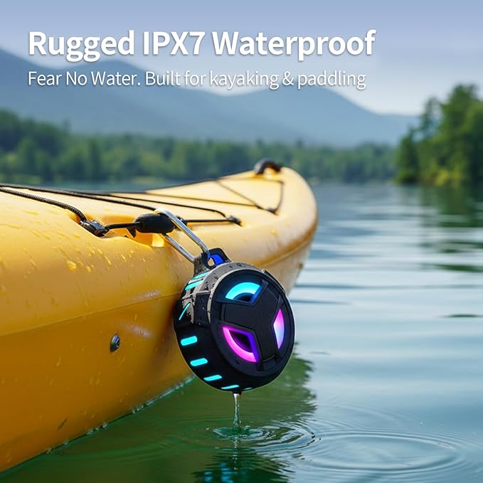 Rechargeable 2000mAh Bluetooth speaker with LED light feature