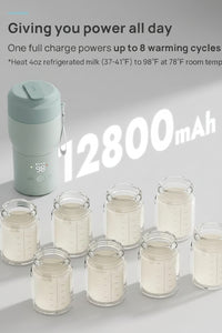 Rechargeable portable milk warmer for compatible baby bottles
