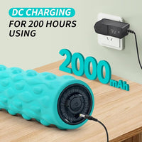 Rechargeable foam roller for controlled back rolling exercises.