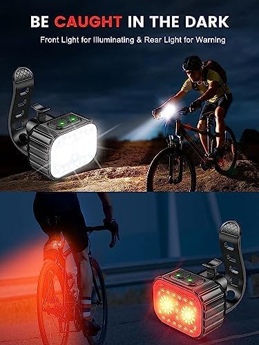 USB rechargeable bicycle light set for safe cycling and commuting