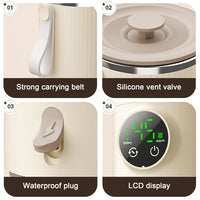 Side view of rechargeable bottle warmer with compact travel design