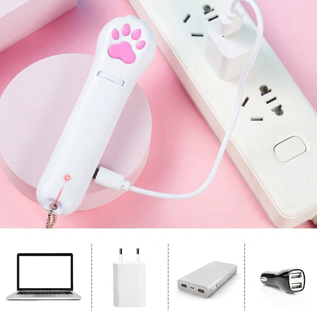 Rechargeable cat light toy with compact handheld design