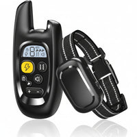 Rechargeable dog collar accessory with handheld setting device