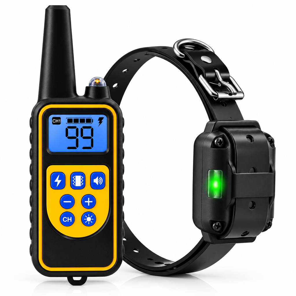 Rechargeable Dog Training Device with Adjustable Collar