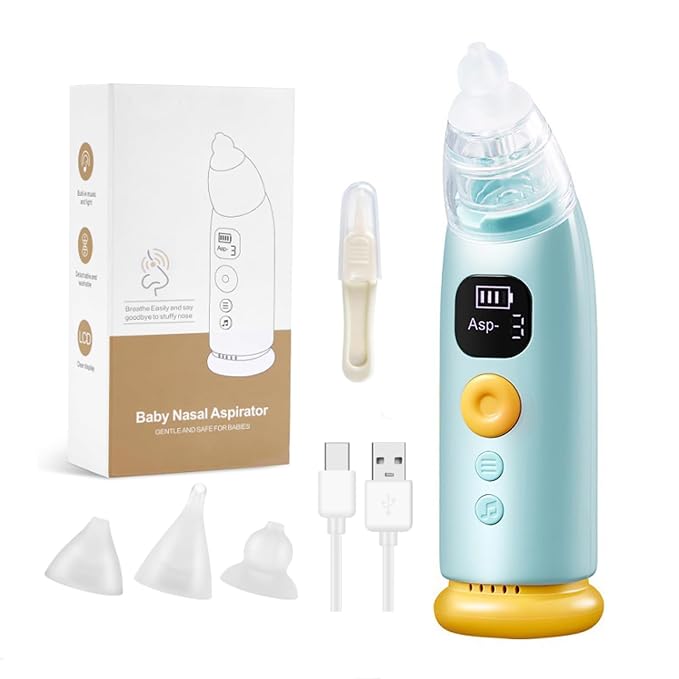 Rechargeable electric baby nose cleaner with silicone tip