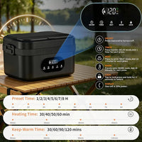 Black rechargeable food container for daily meals