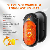 Rechargeable hand warmers with USB charging and adjustable temperature settings