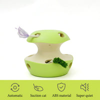 Rechargeable interactive cat toy with rotating teaser attachment