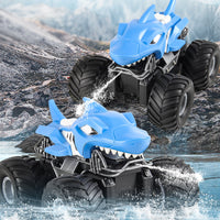 Rechargeable RC stunt car with dinosaur-inspired design
