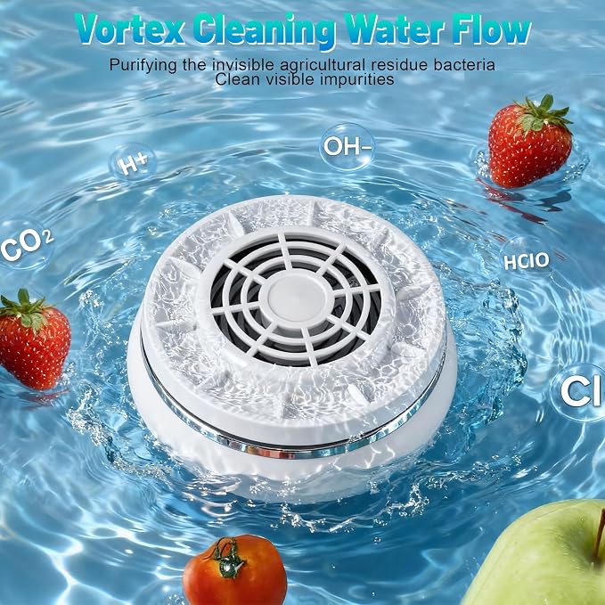 Rechargeable vegetable washing device for everyday kitchen use