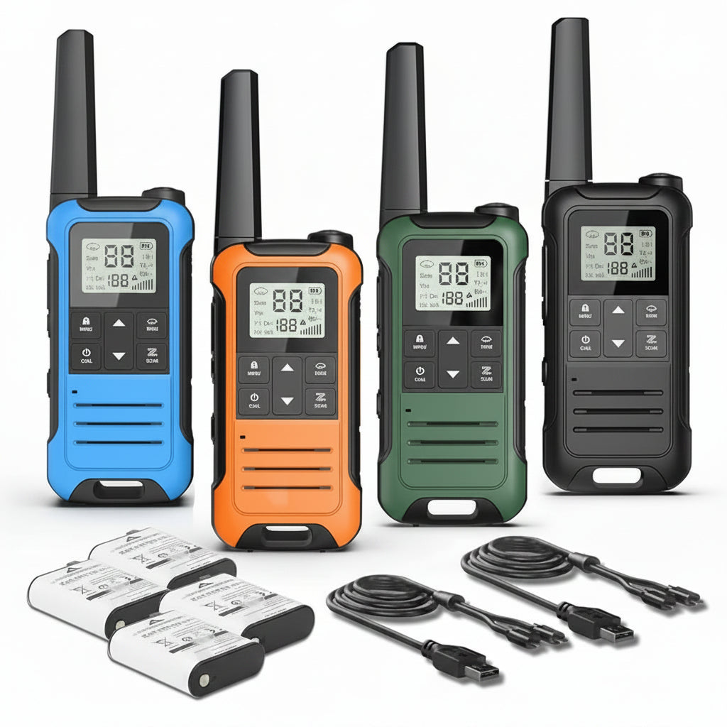 Rechargeable walkie talkies 4 pack for group trips