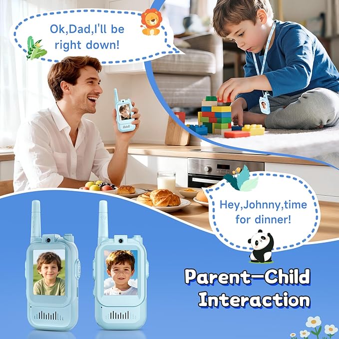 Rechargeable video walkie talkies for kids family games
