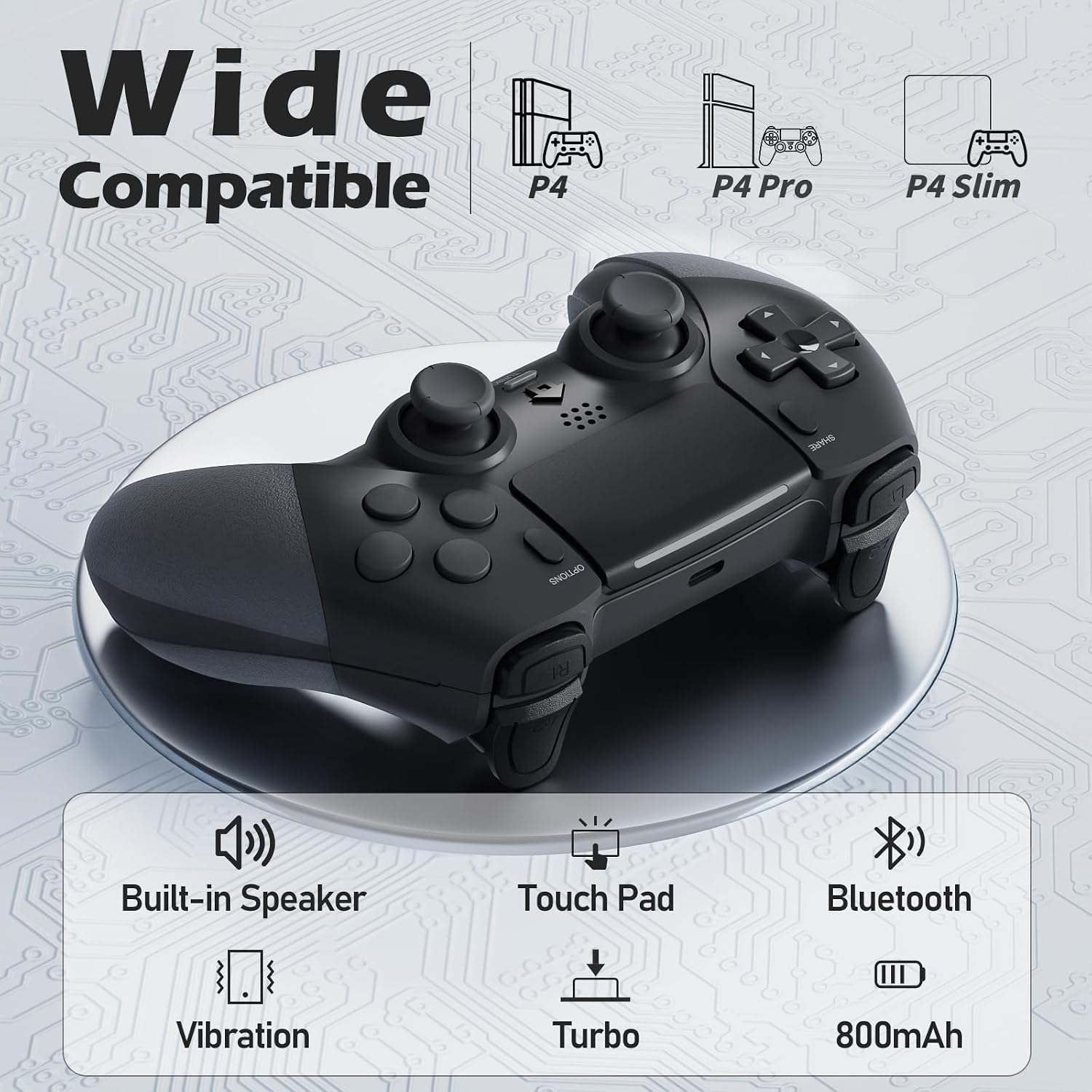 Rechargeable wireless gaming controller with USB cable