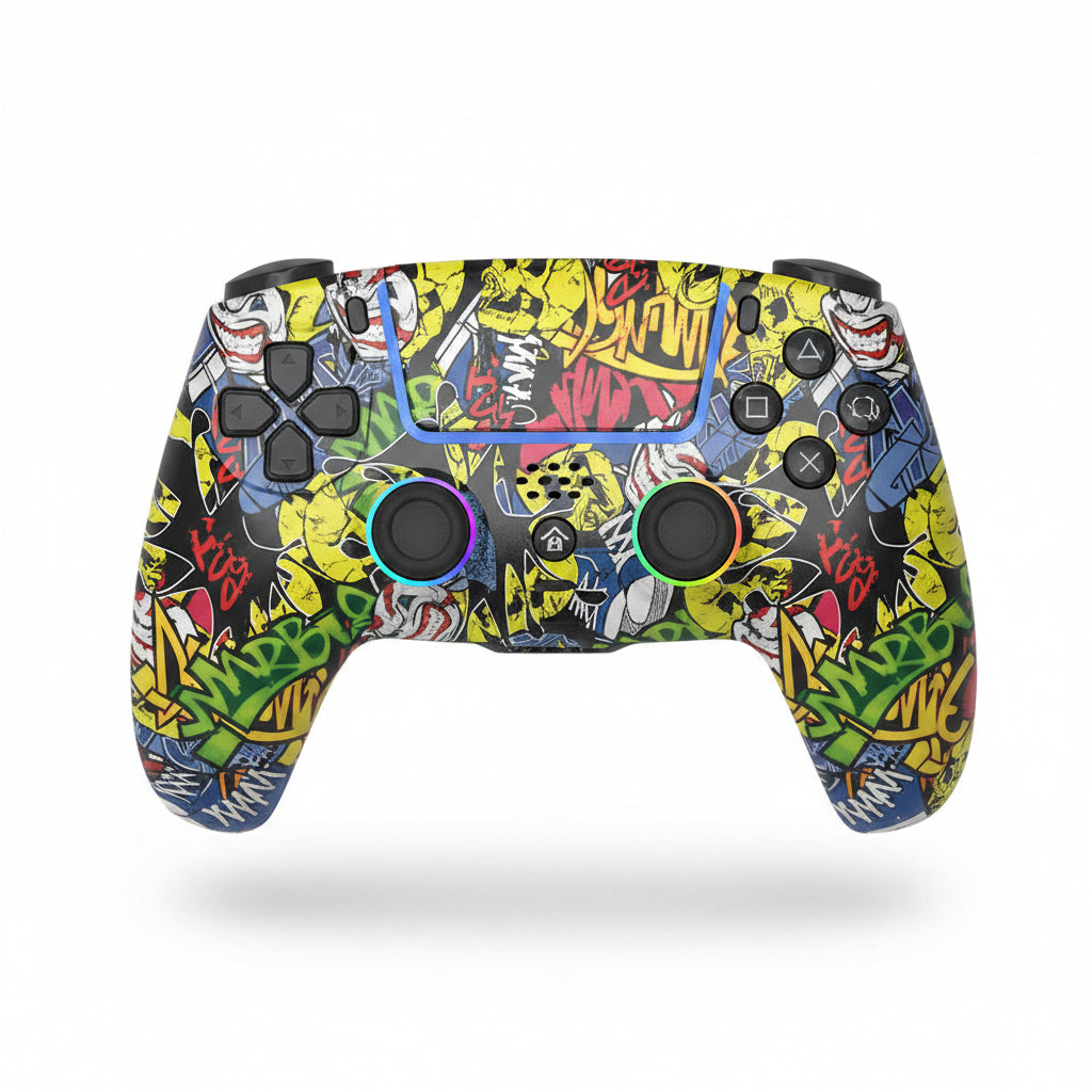Rechargeable wireless gamepad controller with ergonomic grip design