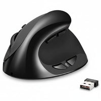 Rechargeable wireless vertical mouse in black