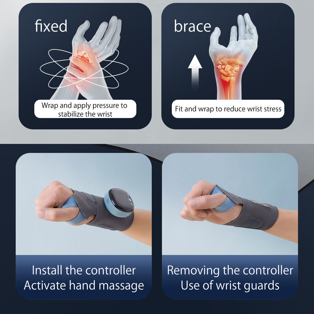 USB rechargeable heated wrist support belt with charging cable