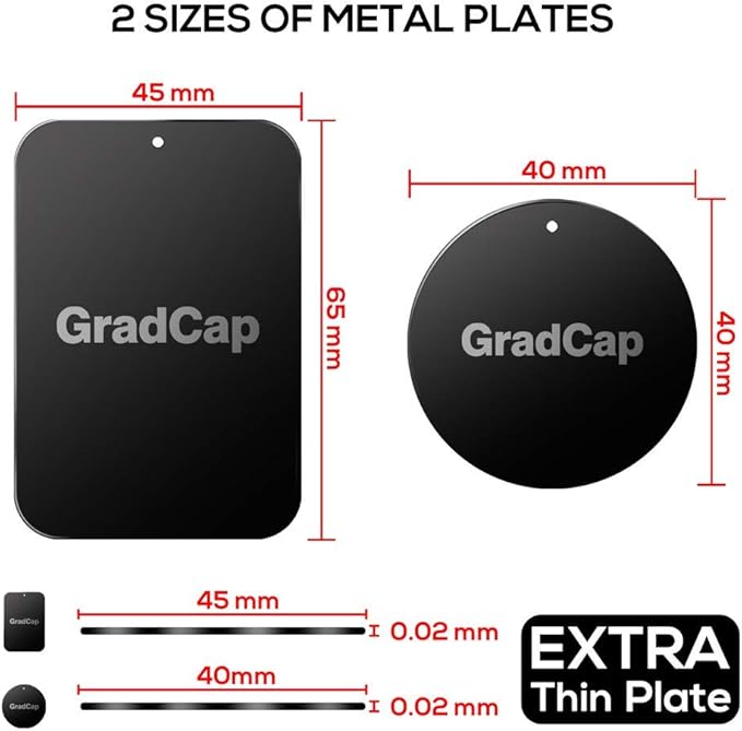 Rectangle and round metal plates set for mobile holder
