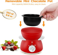 Red electric chocolate melting pot with countertop design