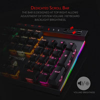 Redragon RGB mechanical keyboard angled view with colorful lighting