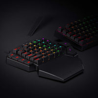Redragon K585 DITI gaming keypad front view with RGB lighting
