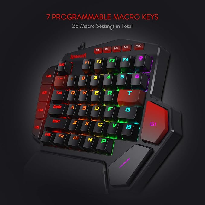 Redragon mechanical gaming keypad keys close up