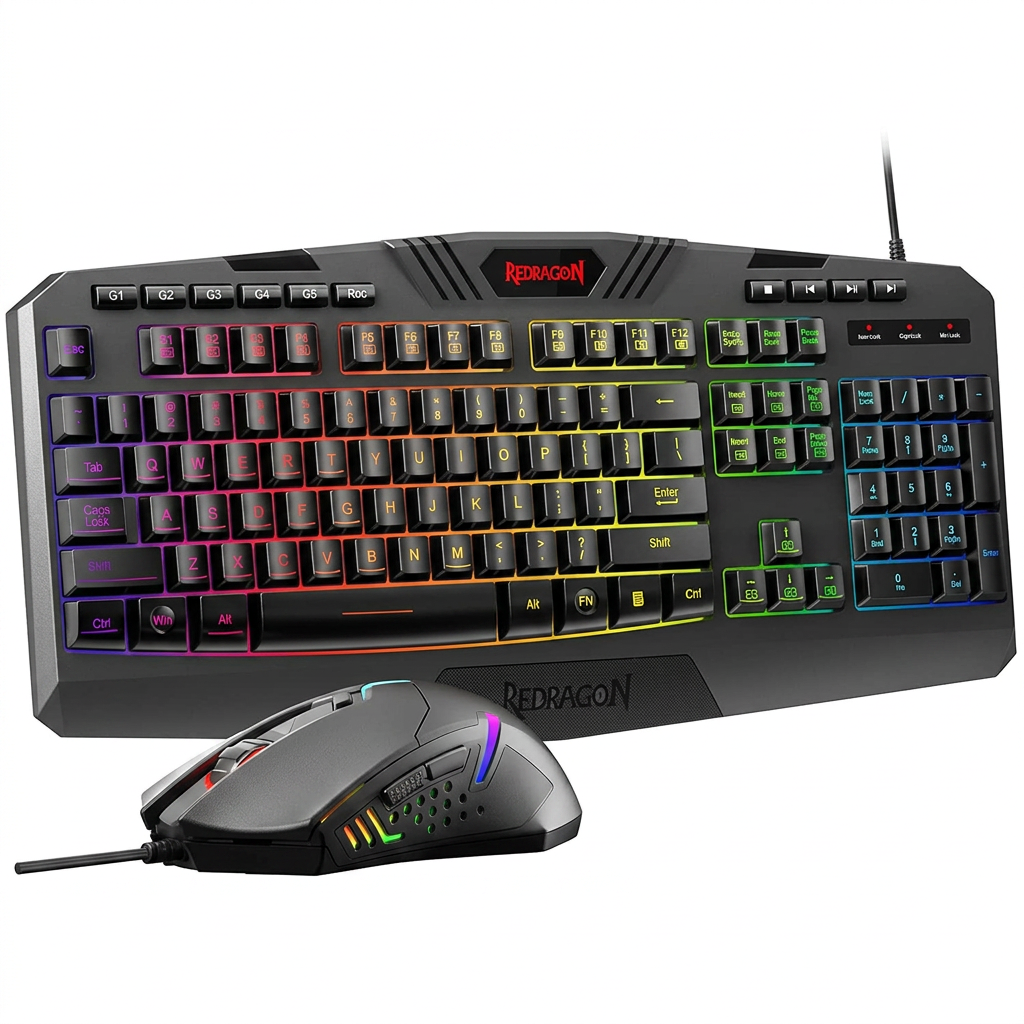 Redragon S101-3 PRO gaming keyboard and mouse combo with RGB lighting