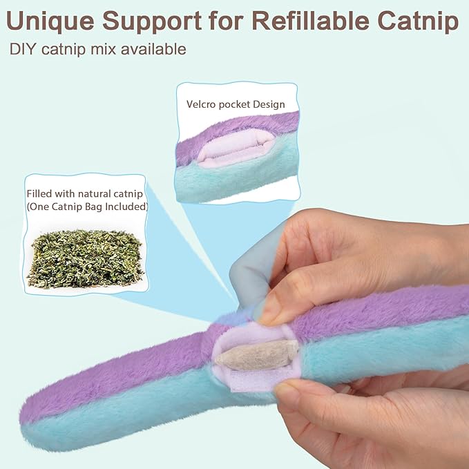 Crinkle catnip pillows for kitten play