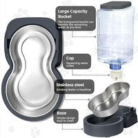 Refillable Large Pet Food And Water Bowl With Non-Slip Base