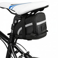 Reflective bike saddle bag for cycling accessories and essentials