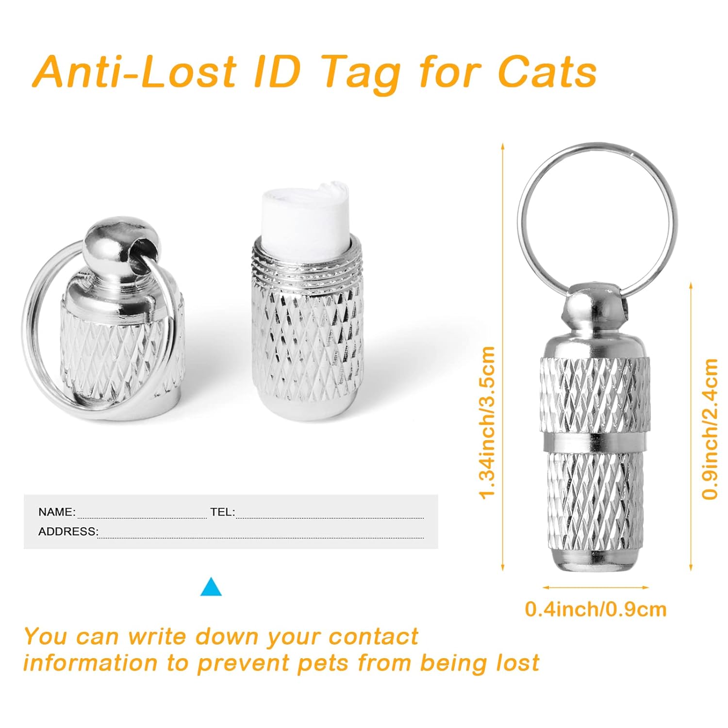 Reflective cat collars for kittens and small animals, 12 colors, 2 ID tags
