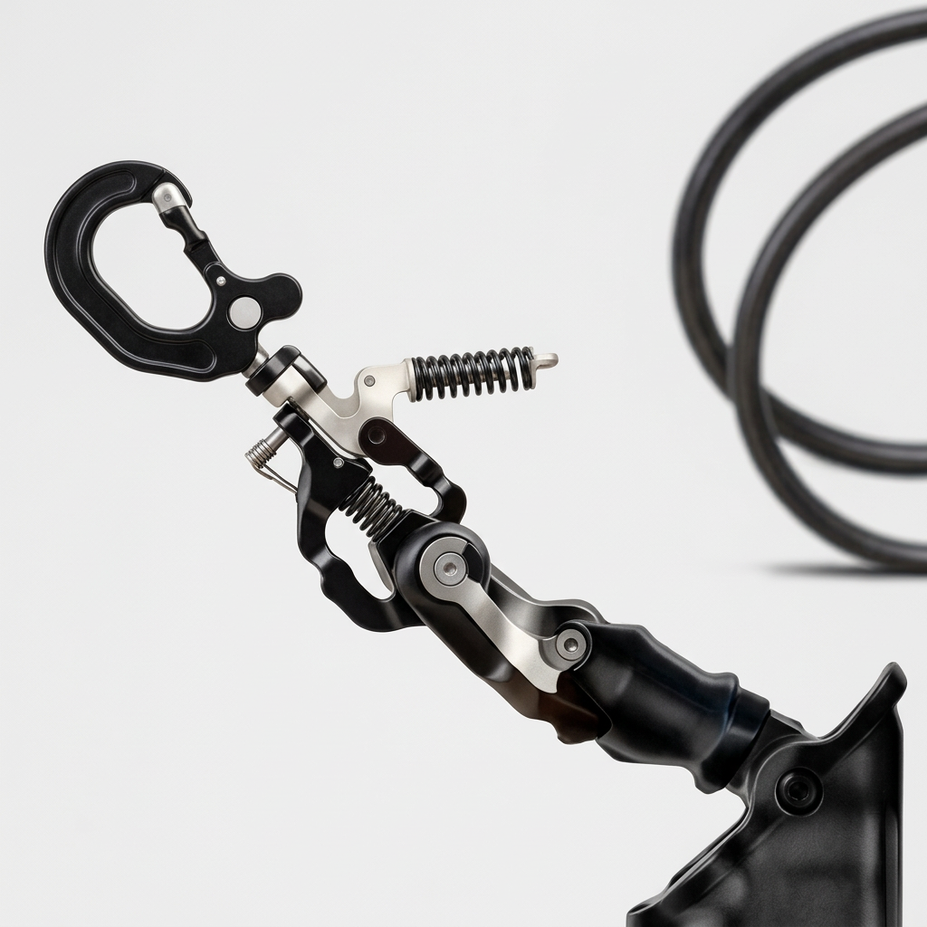 Reflective-style thread detail on a black rope leash