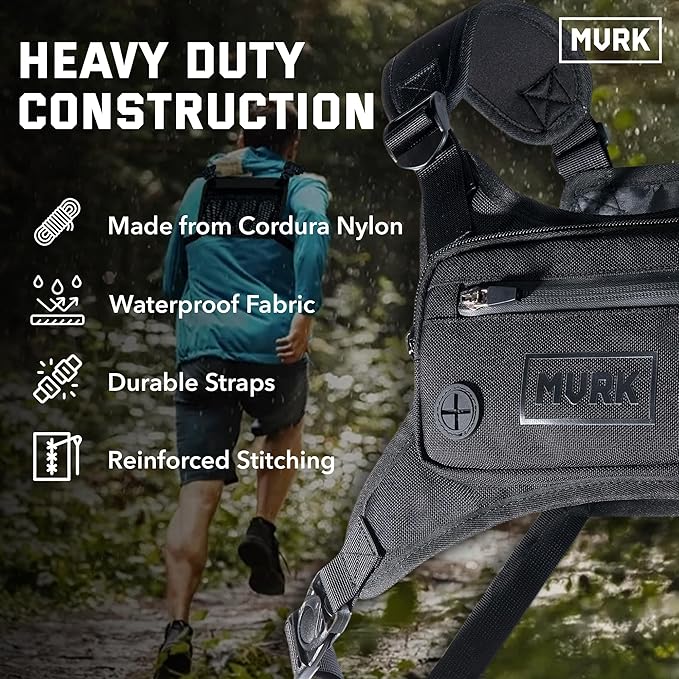 Reflective training chest pack for improved visibility during early morning or evening runs