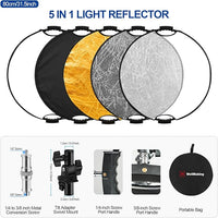 Silver and gold reflector surfaces for photography lighting
