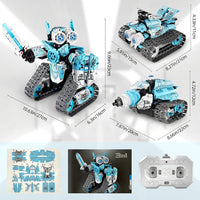 Remote control RC robot toy displayed during an interactive play activity.