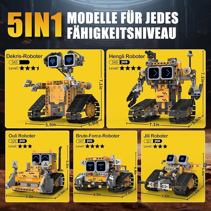 Remote control robot building kit for children STEM play