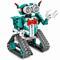 Remote control robot car building kit for kids ages 8–12 featuring an assembled RC vehicle.