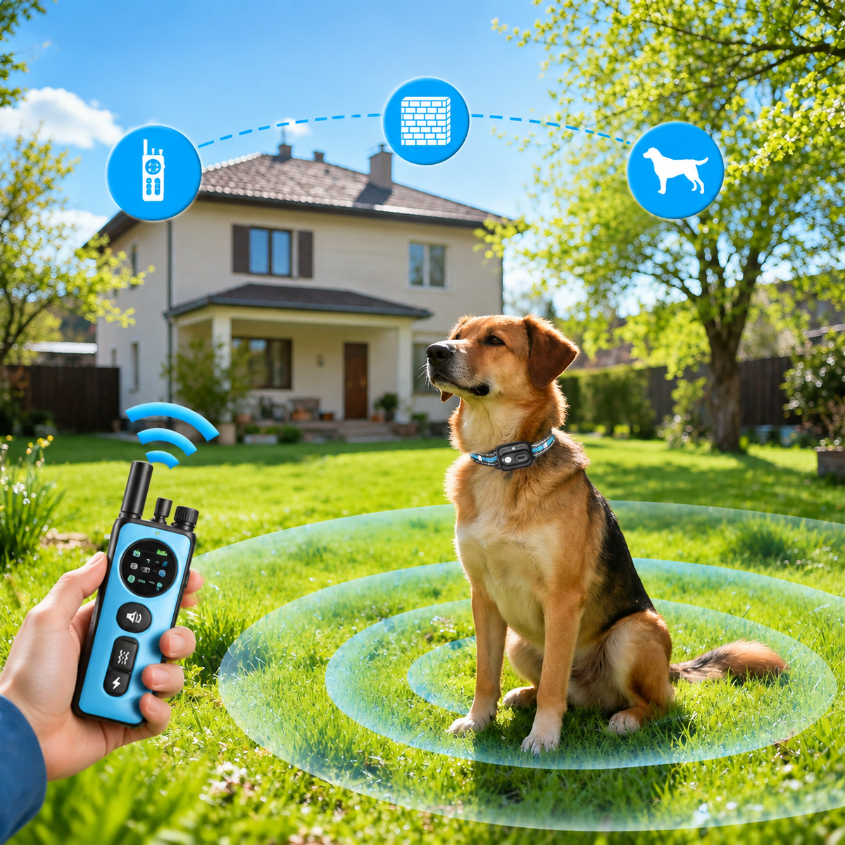 Remote Dog Collar Set with Training Device and Accessories