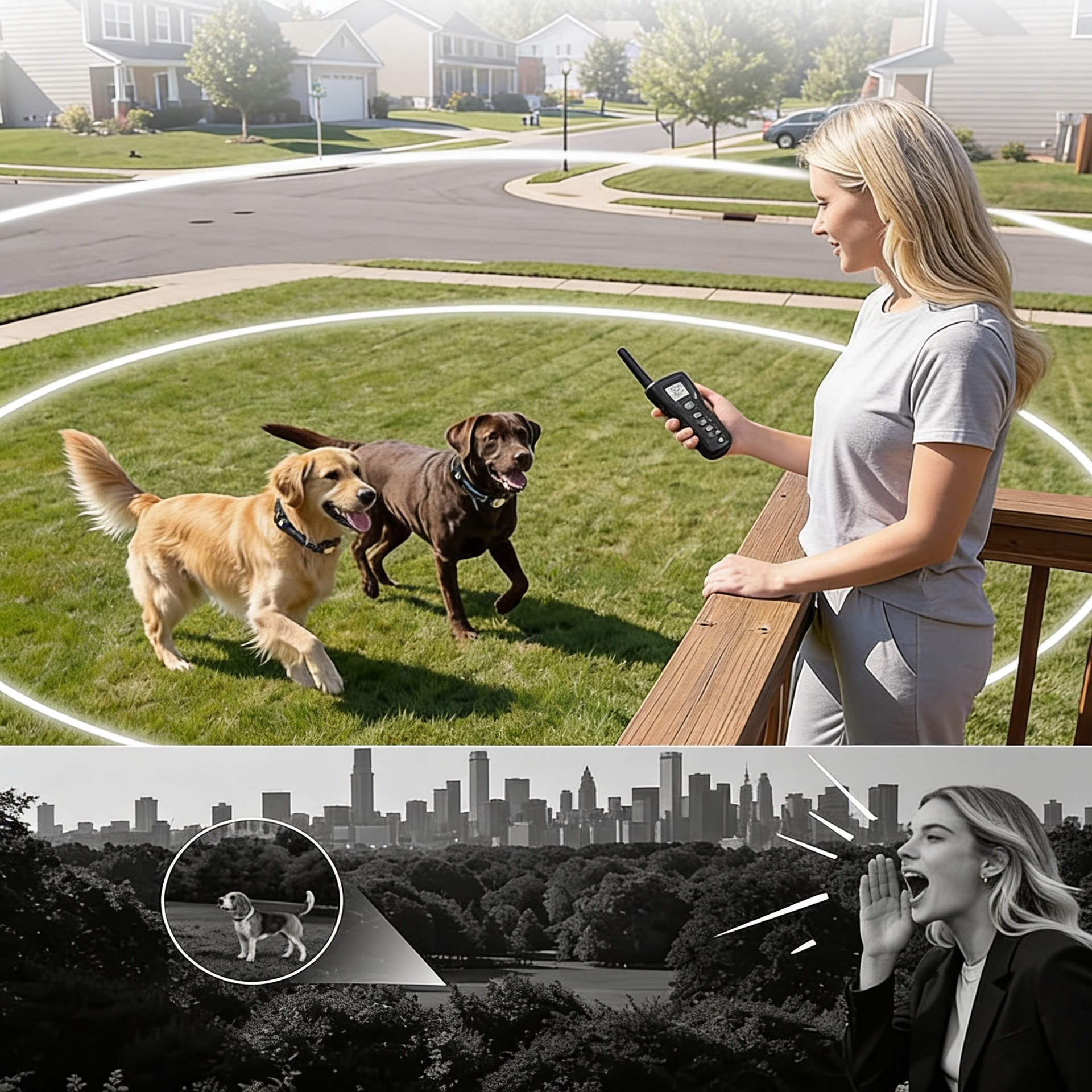 remote dog obedience collar with beep vibration modes