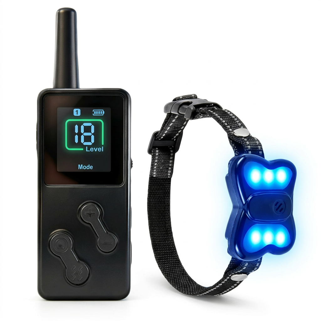 Remote control light-up dog collar for supervised pet training