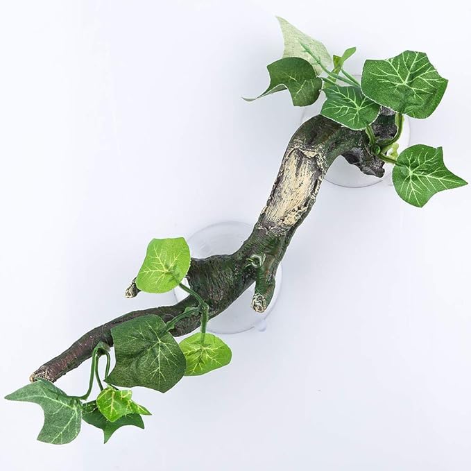 Reptile Corner Branch Terrarium Decoration with Suction Cup