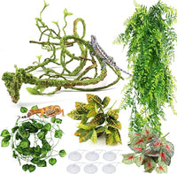 Reptile Hanging Plant Vines Artificial Leaves Terrarium Decoration