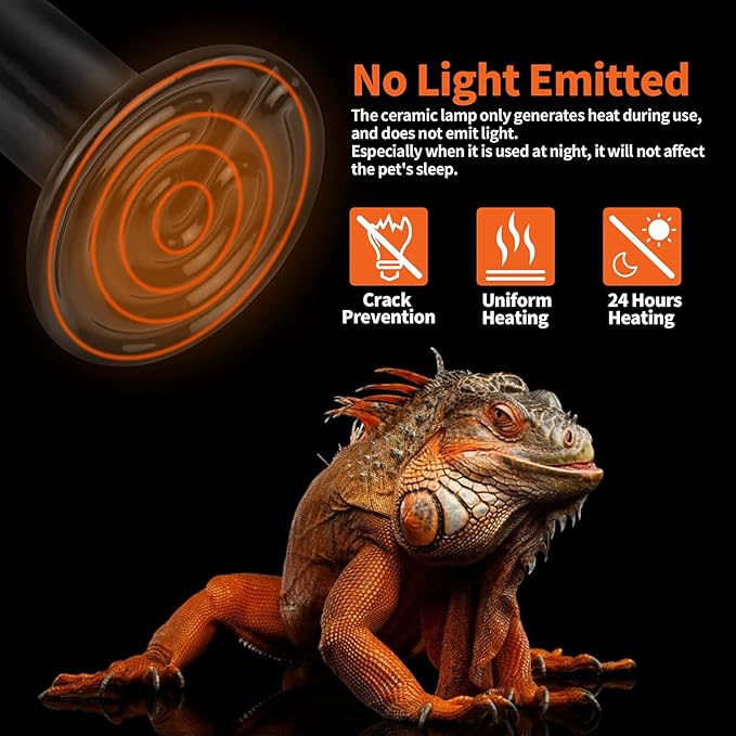 Reptile Heat Lamp Ceramic Bulb Infrared Heat Source