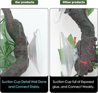 Reptile Tank Corner Decor Branch with Suction Cup